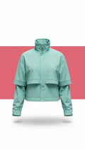 Aqua mint layered cropped jacket